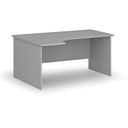 Büro-Eckschreibtisch PRIMO GRAY, 160x120 cm, links, grau