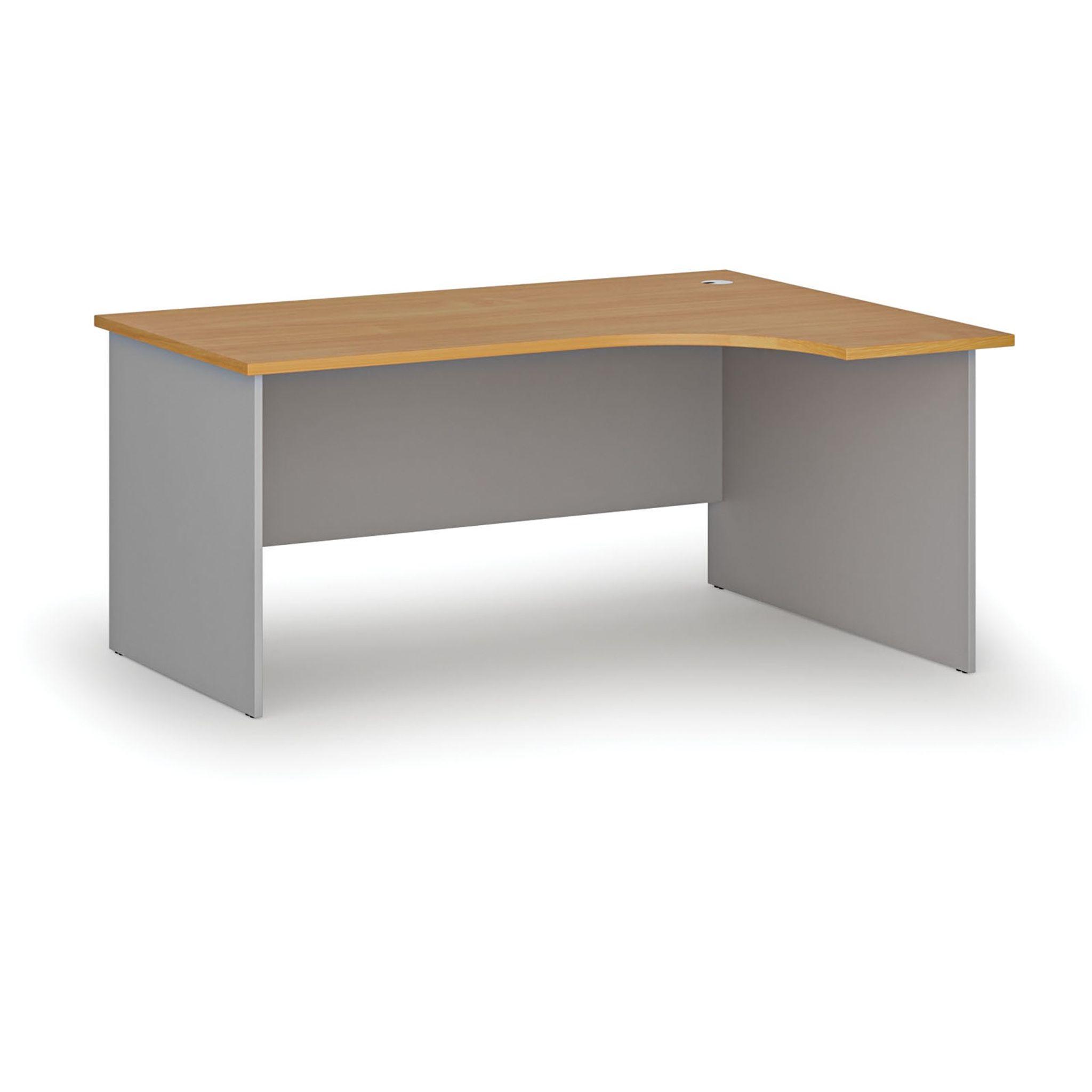 Büro-Eckschreibtisch PRIMO GRAY, 160x120 cm, rechts, grau/Buche