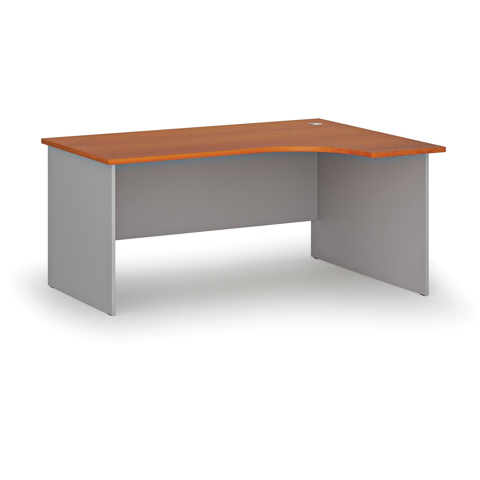 B2B Partner Büro-Eckschreibtisch PRIMO GRAY, 160x120 cm, rechts, grau/Kirsche