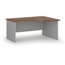 Büro-Eckschreibtisch PRIMO GRAY, 160x120 cm, rechts, grau/Nussbaum