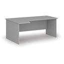 Büro-Eckschreibtisch PRIMO GRAY, 180x120 cm, links, grau