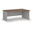 Büro-Eckschreibtisch PRIMO GRAY, 180x120 cm, rechts, grau/Nussbaum