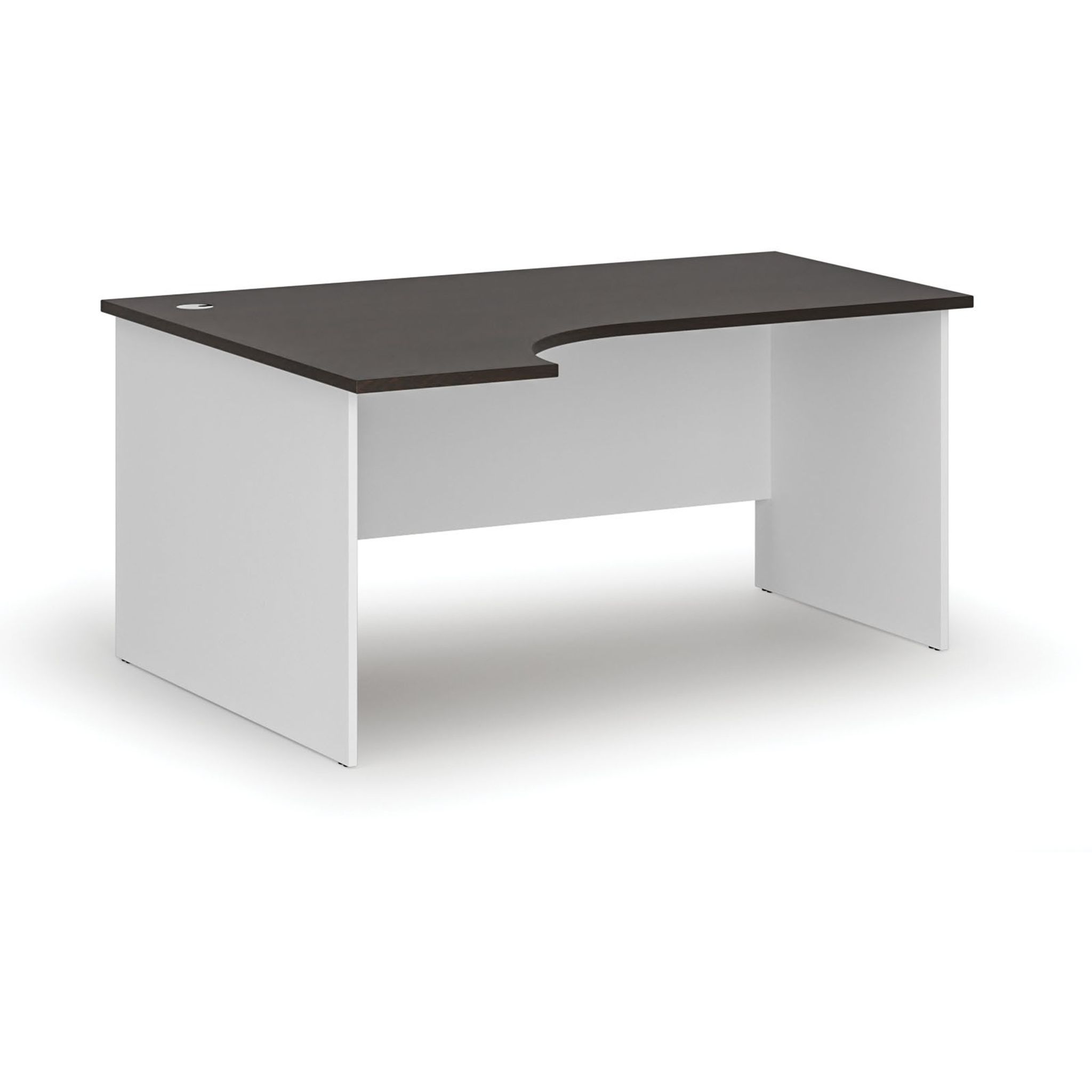 Büro-Eckschreibtisch PRIMO WHITE, 1600 x 1200 mm, links, weiß/Wenge