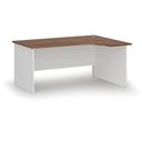 Büro-Eckschreibtisch PRIMO WHITE, 1600 x 1200 mm, rechts, weiß/Nussbaum