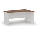 Büro-Eckschreibtisch PRIMO WHITE, 160x120 cm, rechts, weiß/Nussbaum
