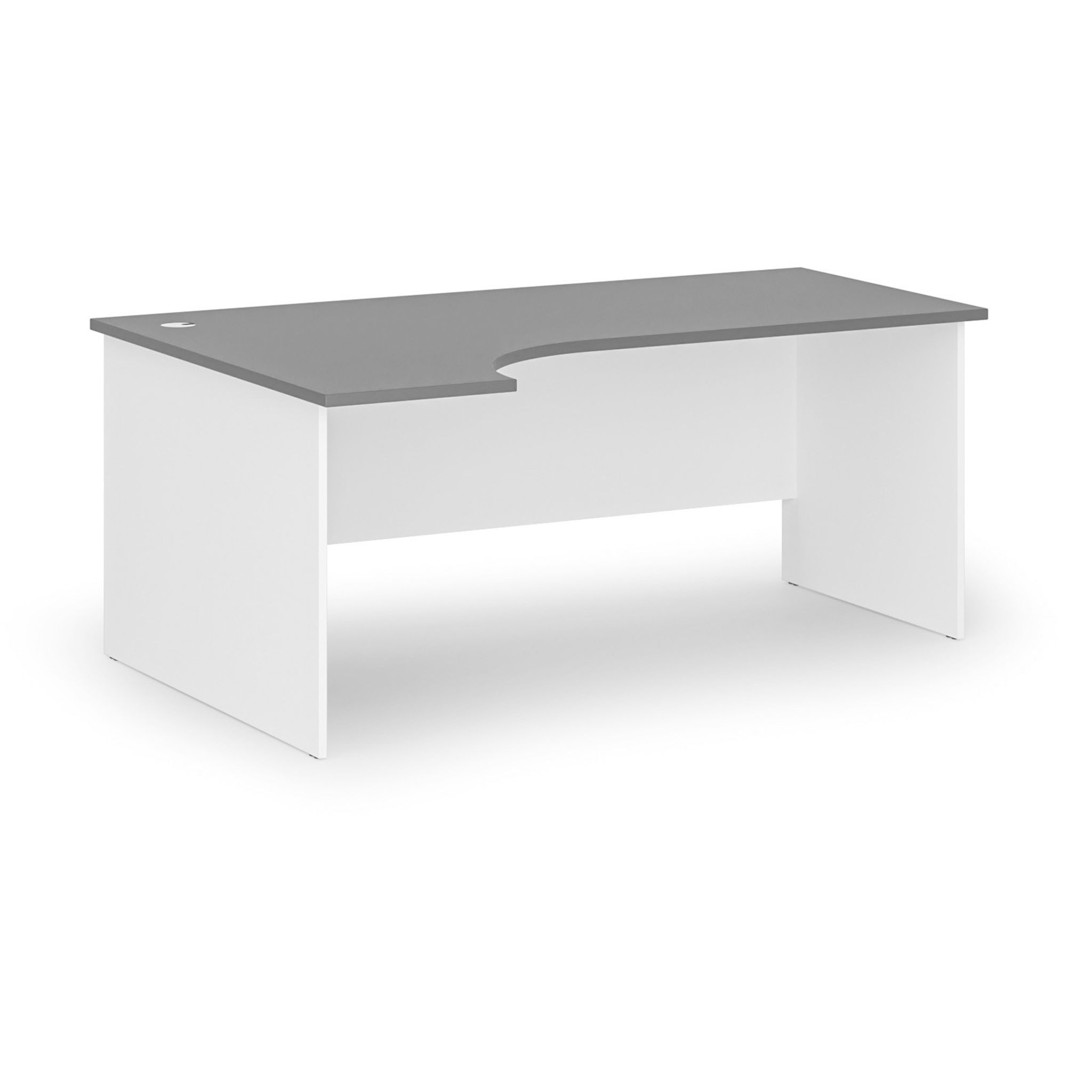 Büro-Eckschreibtisch PRIMO WHITE, 1800 x 1200 mm, links, weiß/Graphit