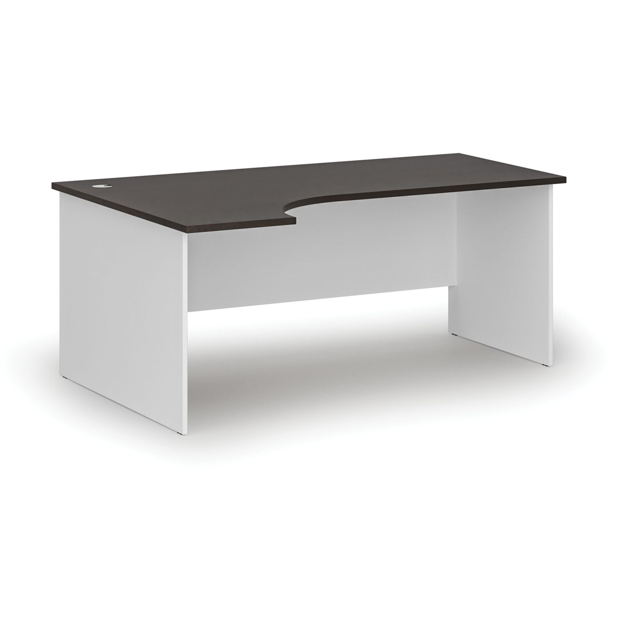 Büro-Eckschreibtisch PRIMO WHITE, 1800 x 1200 mm, links, weiß/Wenge