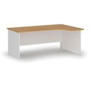 Büro-Eckschreibtisch PRIMO WHITE, 1800 x 1200 mm, rechts, Weiß/Buche