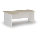 Büro-Eckschreibtisch PRIMO WHITE, 180x120 cm, links, Eiche weiß/natur