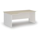 Büro-Eckschreibtisch PRIMO WHITE, 180x120 cm, links, weiß/Birke