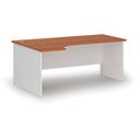 Büro-Eckschreibtisch PRIMO WHITE, 180x120 cm, links, weiß/Kirsche