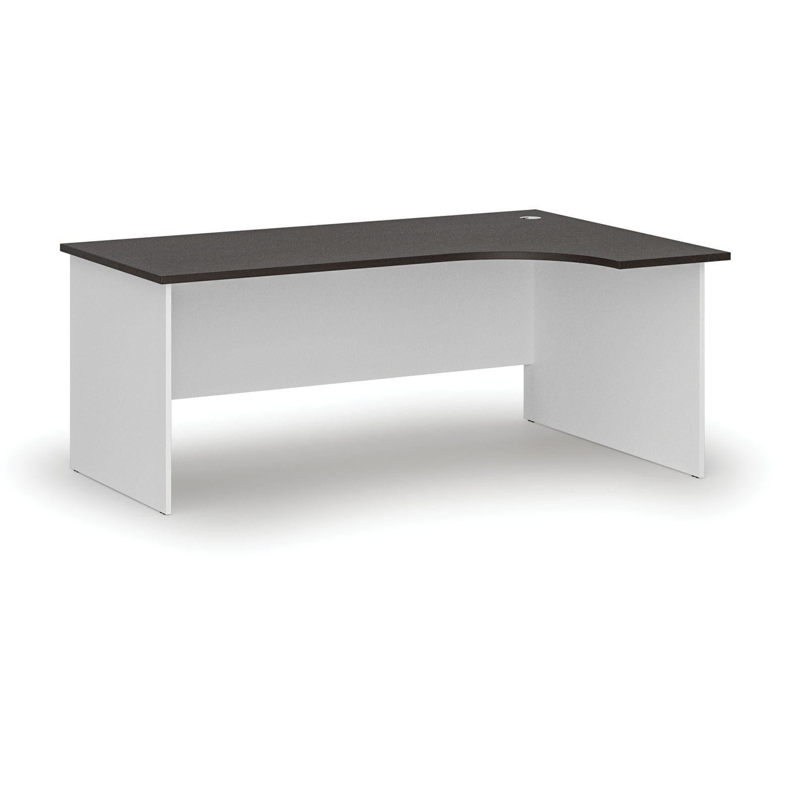 B2B Partner Büro-Eckschreibtisch PRIMO WHITE, 180x120 cm, rechts, weiß/Wenge