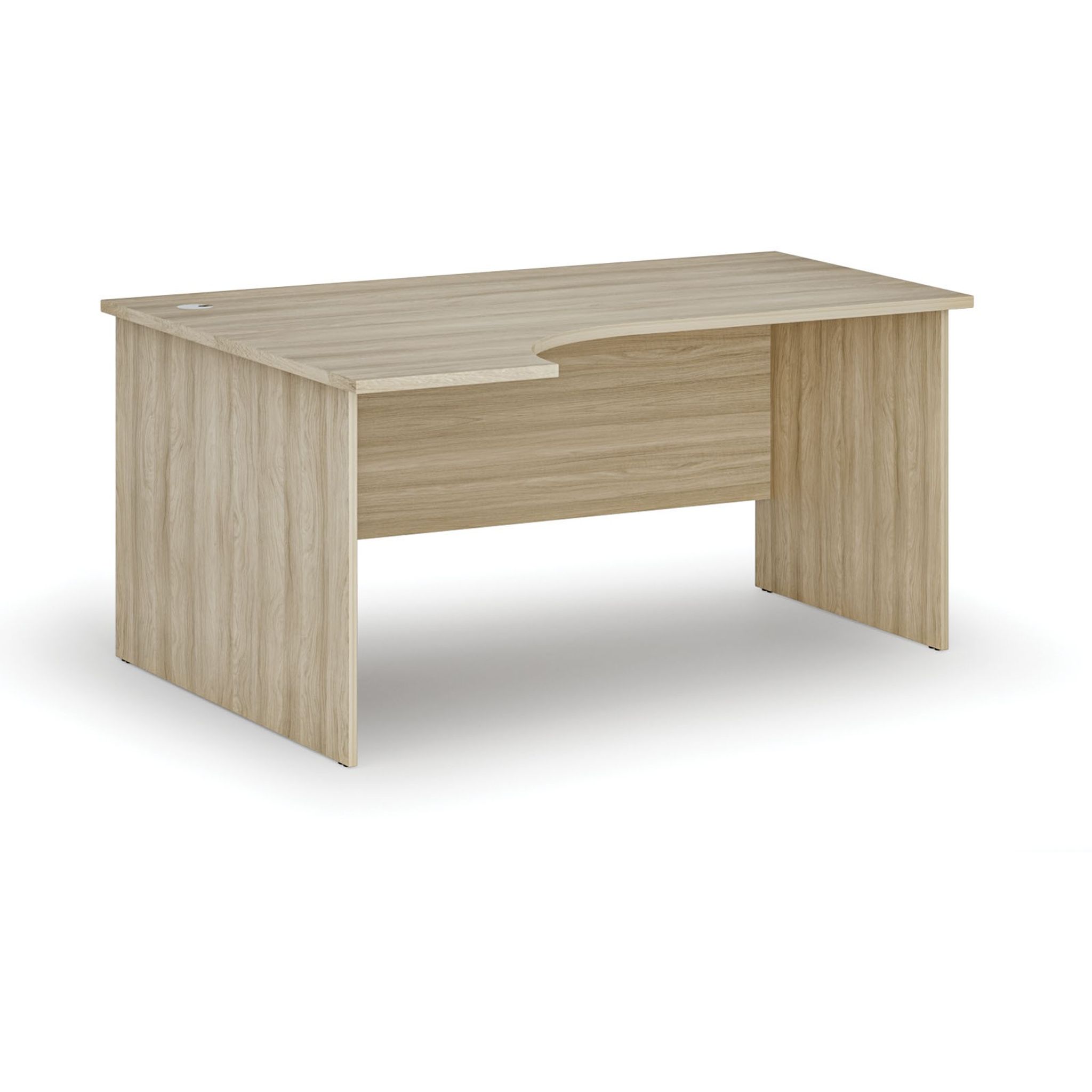 Büro-Eckschreibtisch PRIMO WOOD, 1600 x 1200 mm, links, Eiche natur