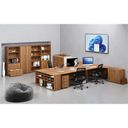 Büro-Eckschreibtisch PRIMO WOOD, 1600 x 1200 mm, links, Nussbaum