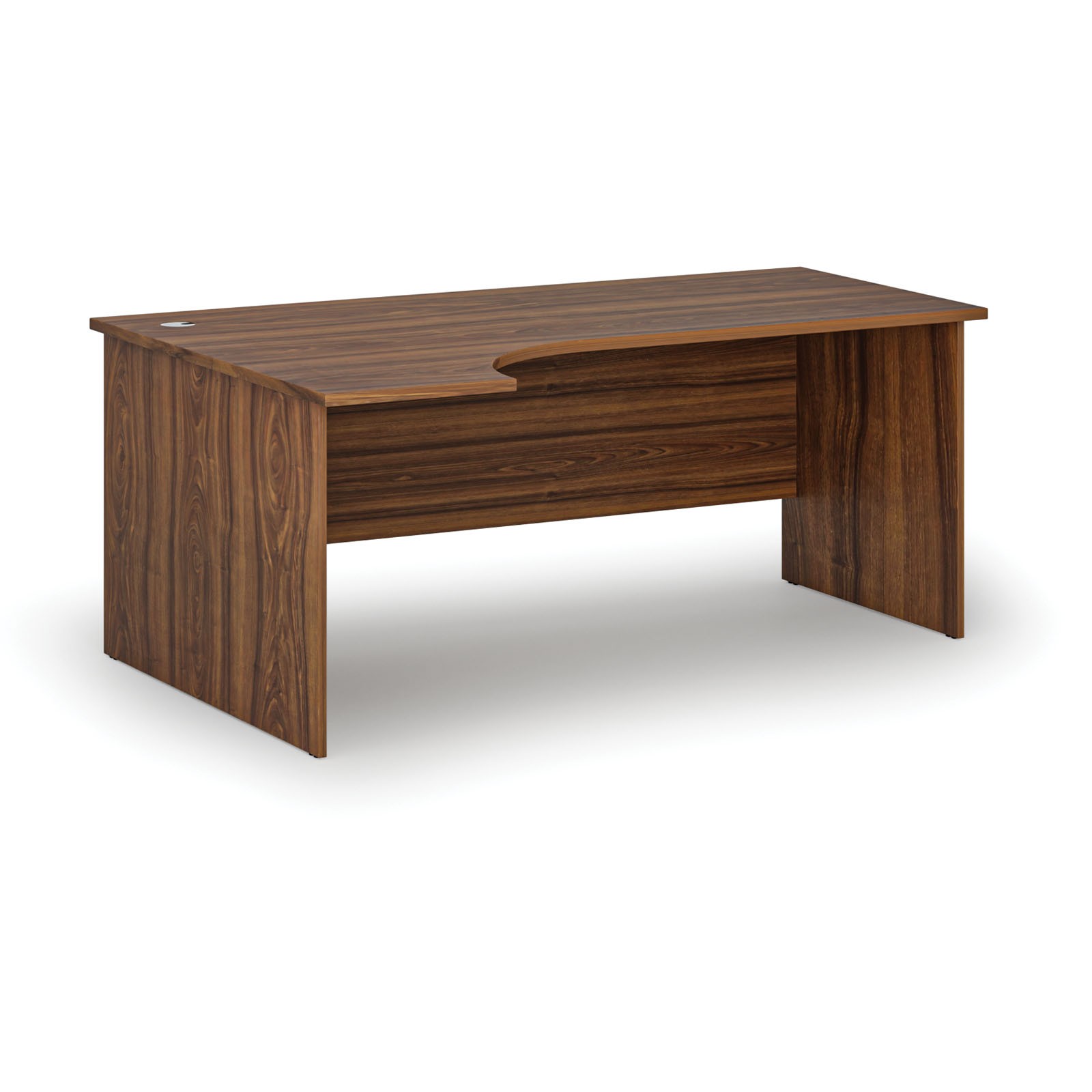 B2B Partner Büro-Eckschreibtisch PRIMO WOOD, 180x120 cm, links, Nussbaum