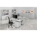 Büro-Kombischrank mit Holz- und Glastür PRIMO GRAY, 1781 x 800 x 420 mm, grau