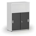 Büro-Kombischrank mit Schubladentür PRIMO WHITE, 1087 x 800 x 420 mm, weiß/Graphit