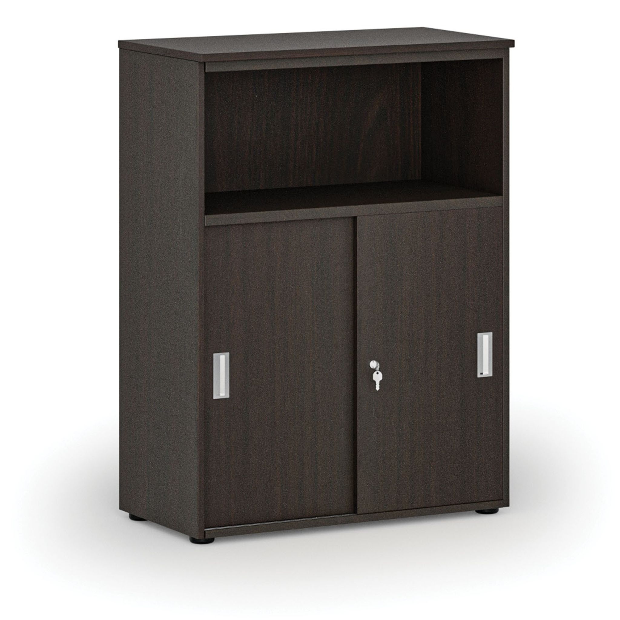 Büro-Kombischrank mit Schubladentür PRIMO WOOD, 1087 x 800 x 420 mm, Wenge