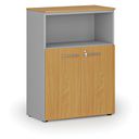 Büro-Kombischrank PRIMO GRAY, 1087 x 800 x 420 mm, Grau/Buche