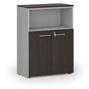 Büro-Kombischrank PRIMO GRAY, 1087 x 800 x 420 mm, grau/Wenge