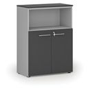 Büro-Kombischrank PRIMO GRAY, 800 x 420 x 1087 mm, grau/Graphit