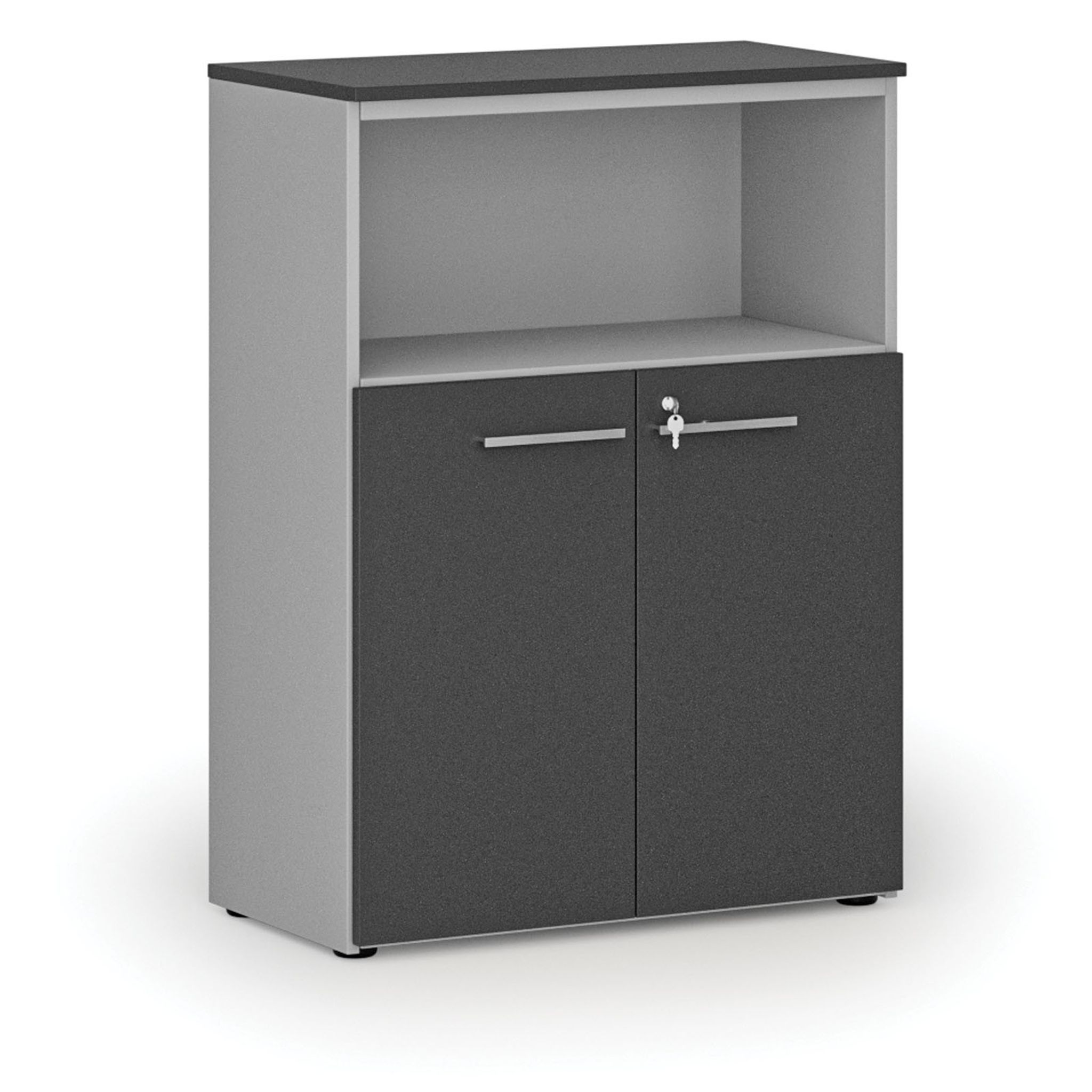 Büro-Kombischrank PRIMO GRAY, 800 x 420 x 1087 mm, grau/Graphit