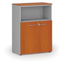 Büro-Kombischrank PRIMO GRAY, 800 x 420 x 1087 mm, grau/Kirsche