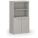 Büro-Kombischrank PRIMO GRAY, Tür auf 2 Etagen, 800 x 420 x 1434 mm, grau