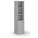 Büro-Kombischrank PRIMO GRAY, Tür auf 2 Etagen, 400 x 420 x 1781 mm, grau