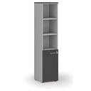 Büro-Kombischrank PRIMO GRAY, Tür auf 2 Etagen, 400 x 420 x 1781 mm, grau/Graphit