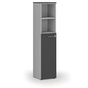 Büro-Kombischrank PRIMO GRAY, Tür auf 3 Etagen, 400 x 420 x 1781 mm, grau/Graphit