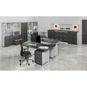Büro-Kombischrank PRIMO GRAY, versenkbare Tür auf 2 Etagen, 2128 x 800 x 420 mm, grau/Graphit