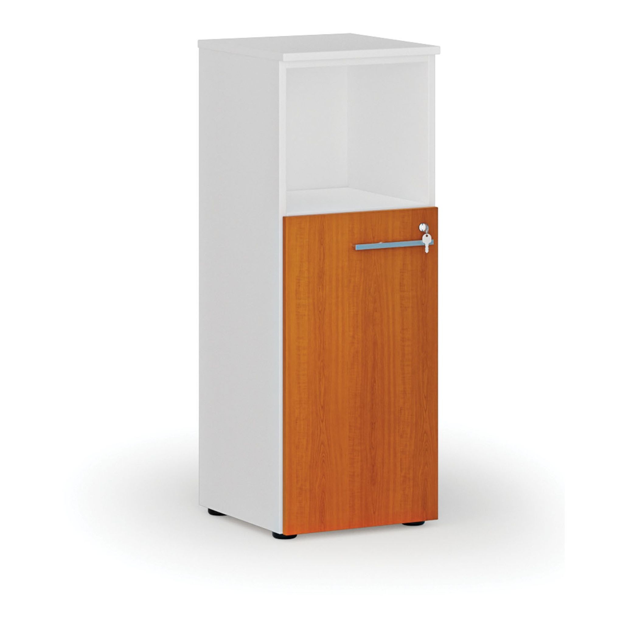 Büro-Kombischrank PRIMO WHITE, 400 x 420 x 1087 mm, weiß/Kirsche