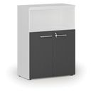 Büro-Kombischrank PRIMO WHITE, 800 x 420 x 1087 mm, weiß/Graphit