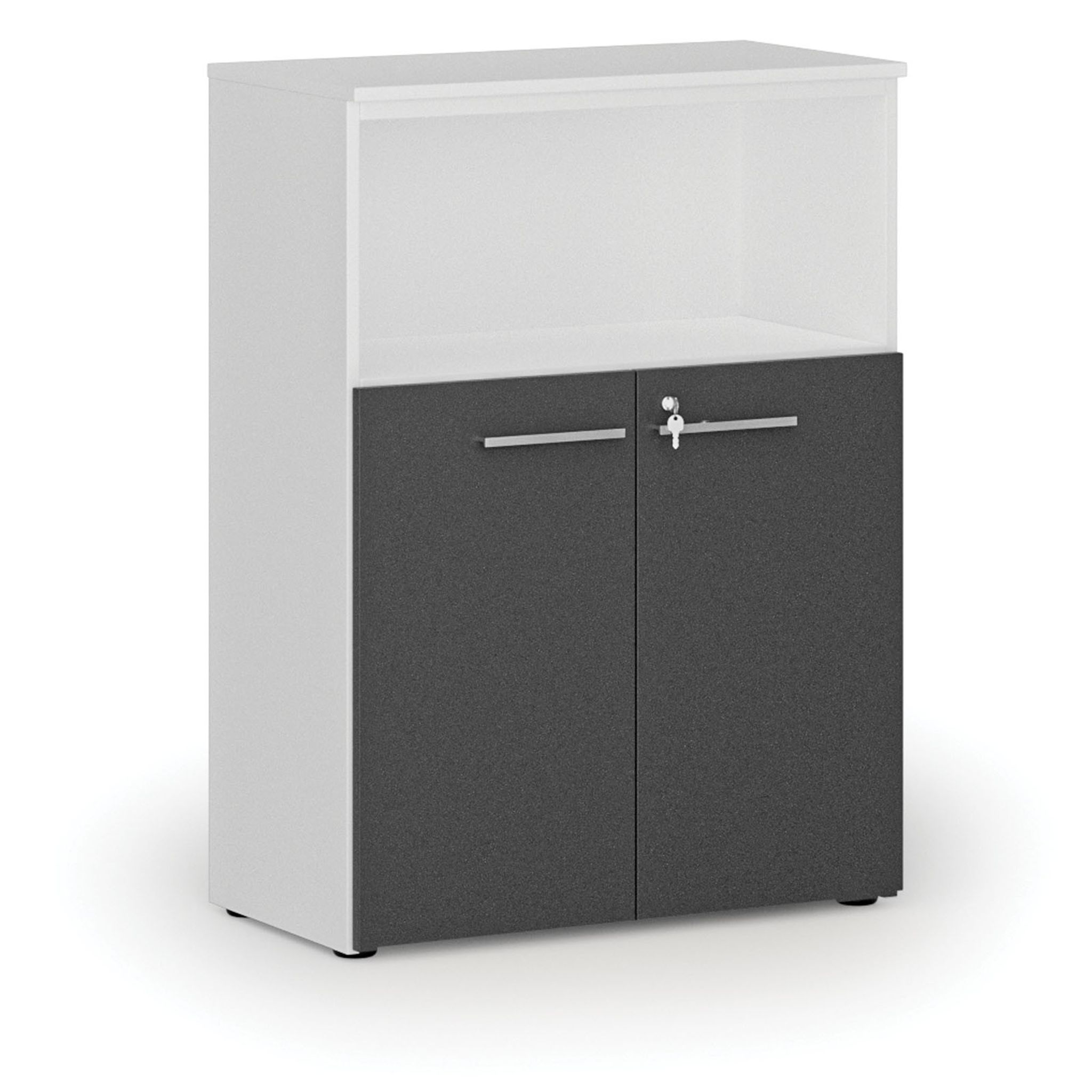 Büro-Kombischrank PRIMO WHITE, 800 x 420 x 1087 mm, weiß/Graphit