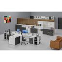 Büro-Kombischrank PRIMO WHITE, Tür auf 2 Etagen, 1781 x 800 x 420 mm, weiß/Graphit