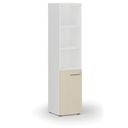 Büro-Kombischrank PRIMO WHITE, Tür auf 2 Etagen, 400 x 420 x 1781 mm, Weiß/Birke