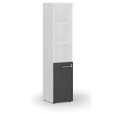 Büro-Kombischrank PRIMO WHITE, Tür auf 2 Etagen, 400 x 420 x 1781 mm, weiß/Graphit