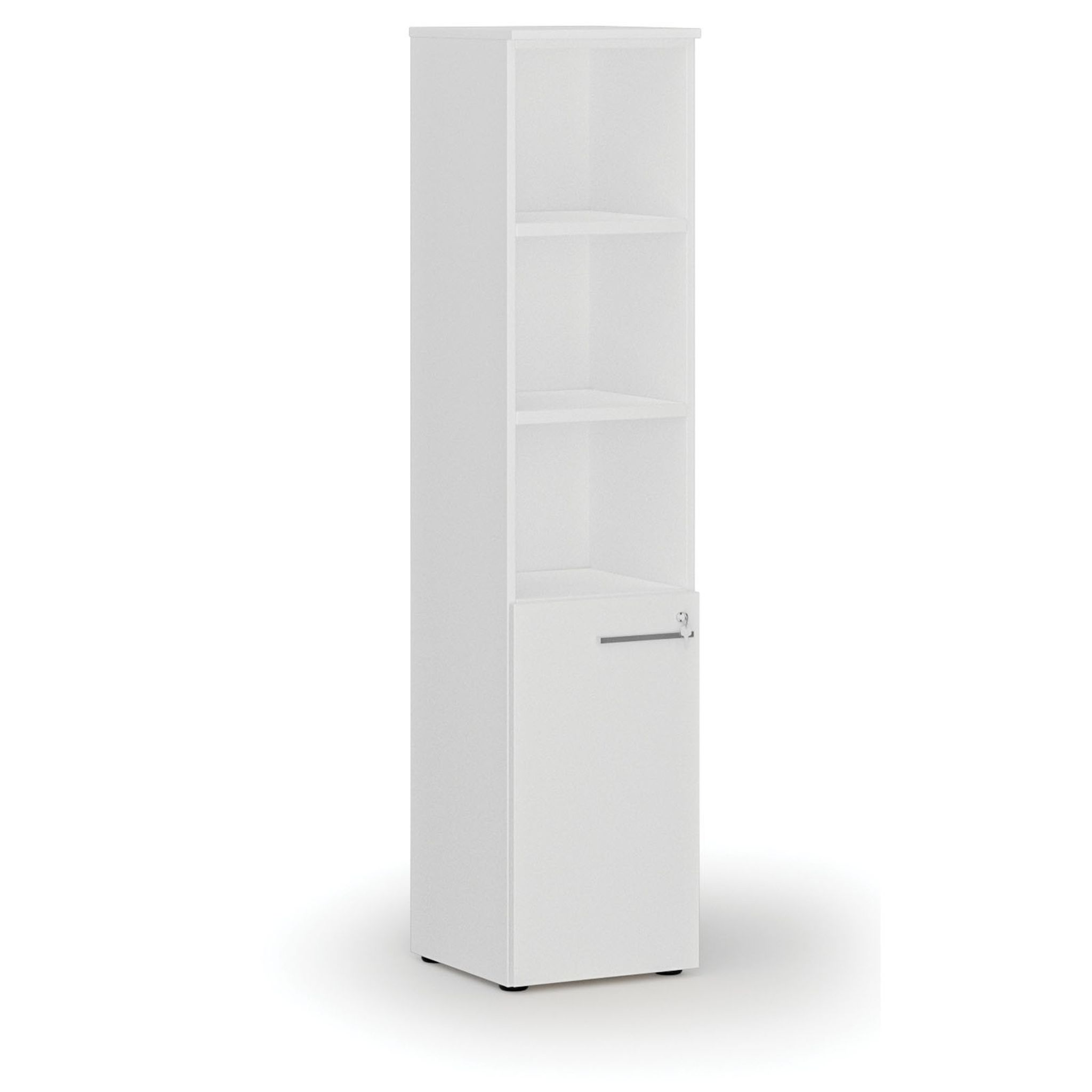 Büro-Kombischrank PRIMO WHITE, Tür auf 2 Etagen, 400 x 420 x 1781 mm, weiß