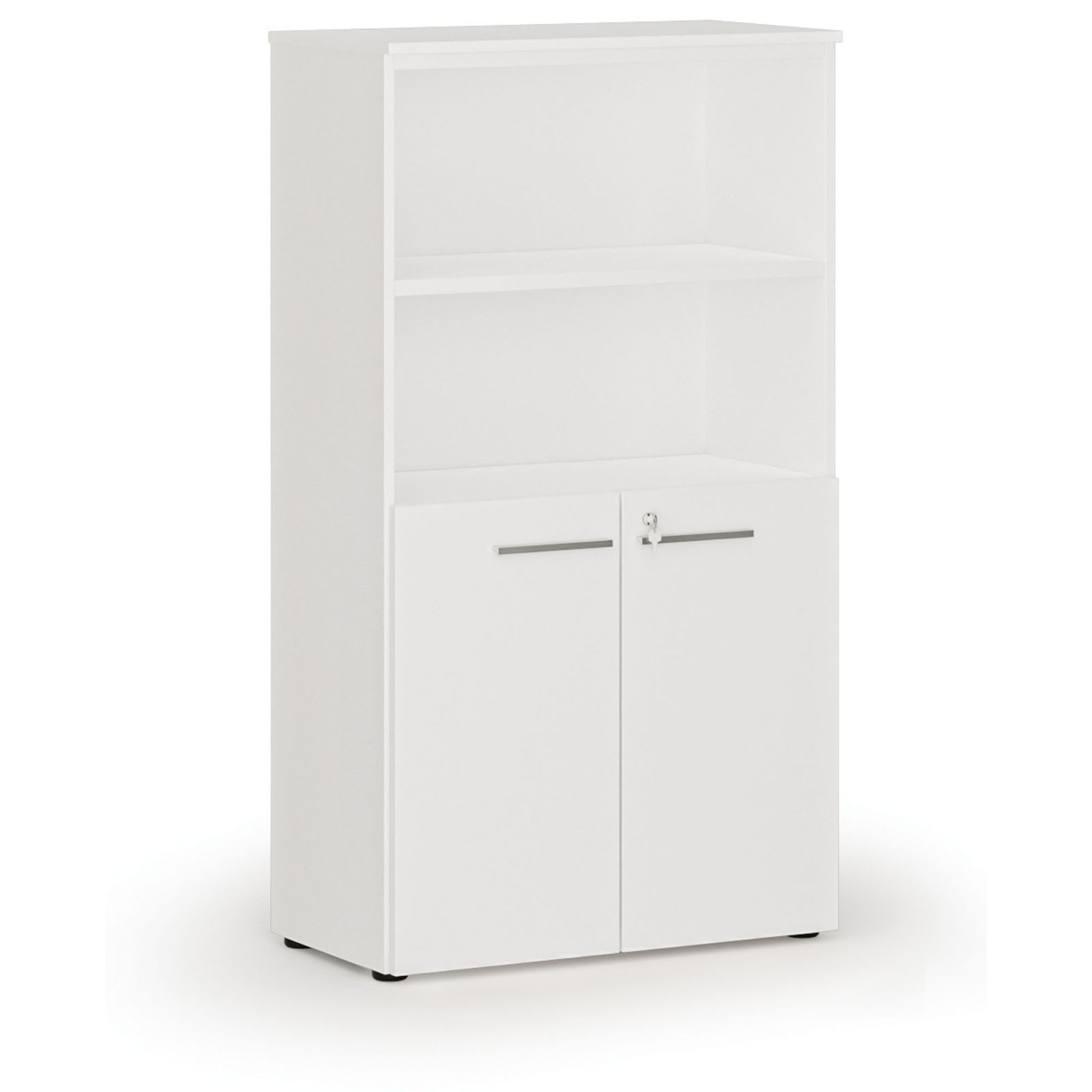 Büro-Kombischrank PRIMO WHITE, Tür auf 2 Etagen, 800 x 420 x 1434 mm, weiß