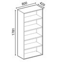 Büro-Kombischrank PRIMO WHITE, Tür auf 2 Etagen, 800 x 420 x 1781 mm, weiß/Kirsche