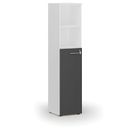 Büro-Kombischrank PRIMO WHITE, Tür auf 3 Etagen, 400 x 420 x 1781 mm, weiß/Graphit