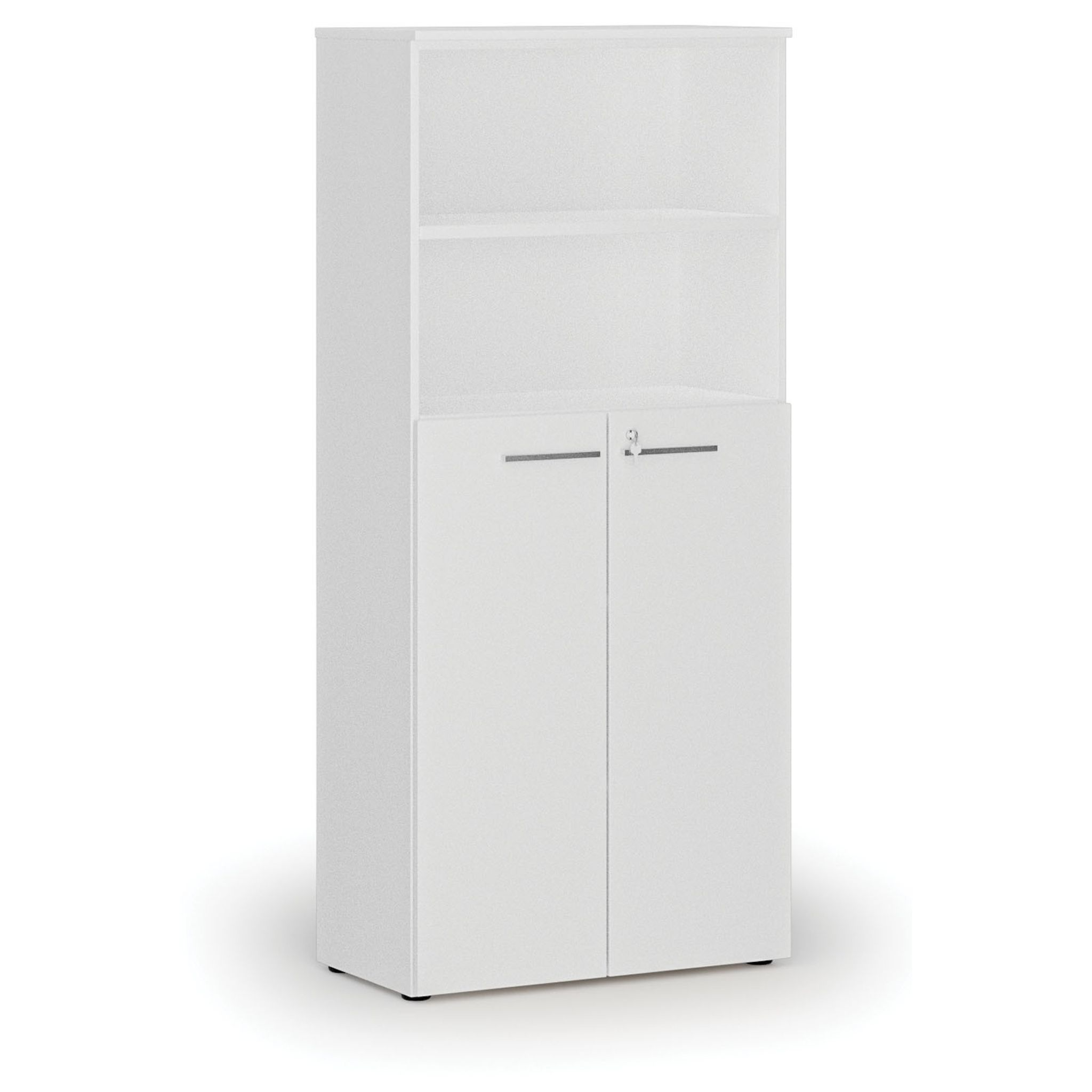 Büro-Kombischrank PRIMO WHITE, Tür auf 3 Etagen, 800 x 420 x 1781 mm, weiß