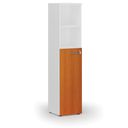 Büro-Kombischrank PRIMO WHITE, Tür auf 3 Etagen, 400 x 420 x 1781 mm, weiß/Kirsche