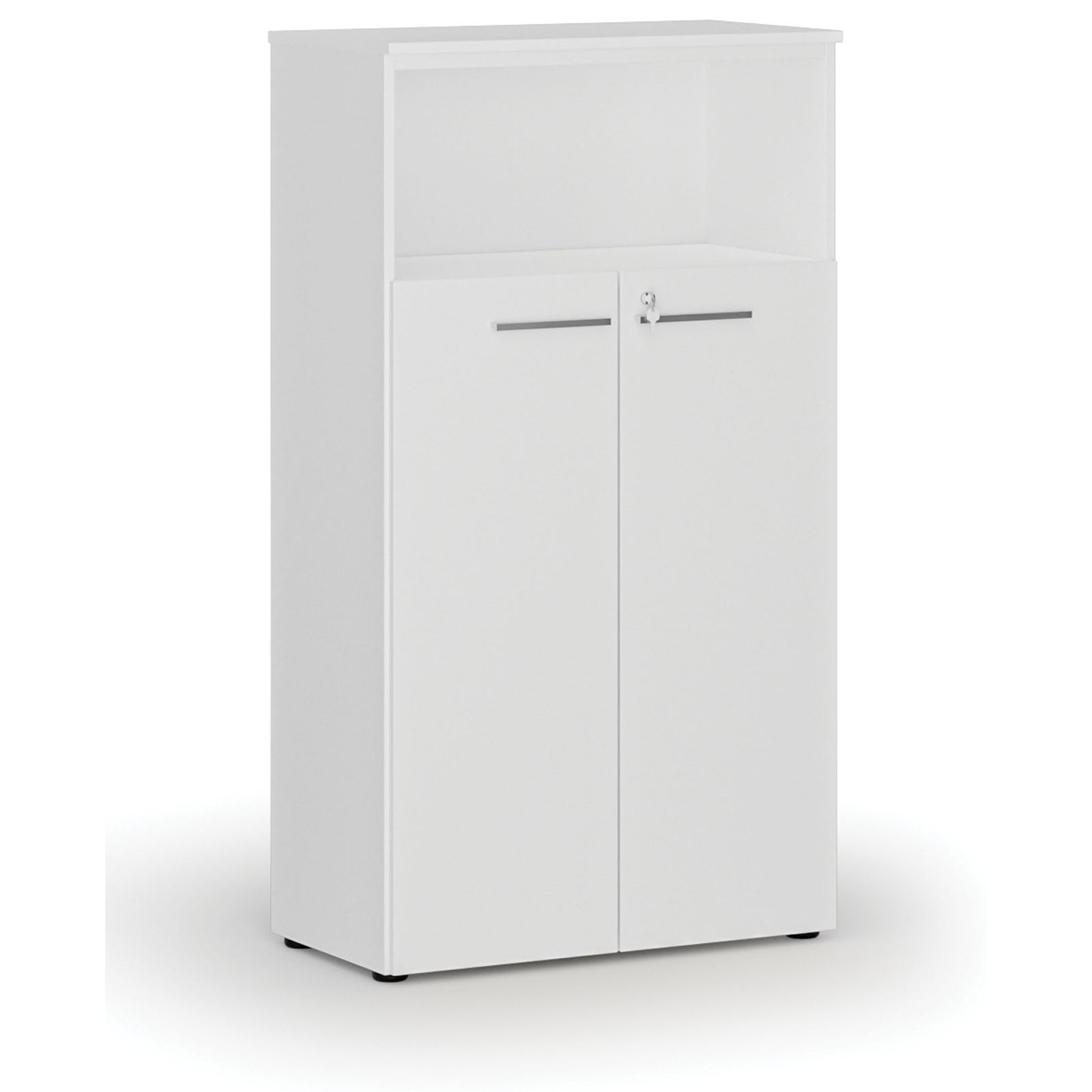 Büro-Kombischrank PRIMO WHITE, Tür auf 3 Etagen, 800 x 420 x 1434 mm, weiß