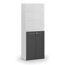 Büro-Kombischrank PRIMO WHITE, Tür auf 3 Etagen, 800 x 420 x 2128 mm, weiß/Graphit