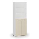 Büro-Kombischrank PRIMO WHITE, Tür für 3 Etagen, 800 x 420 x 2128 mm, Weiß/Birke