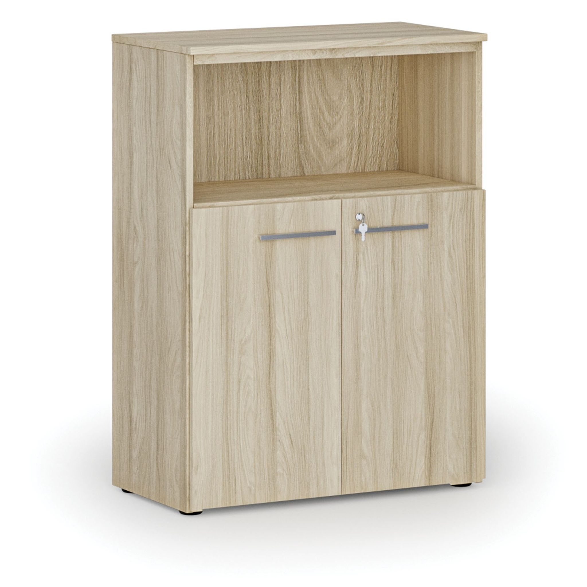Büro-Kombischrank PRIMO WOOD, 800 x 420 x 1087 mm, Eiche natur