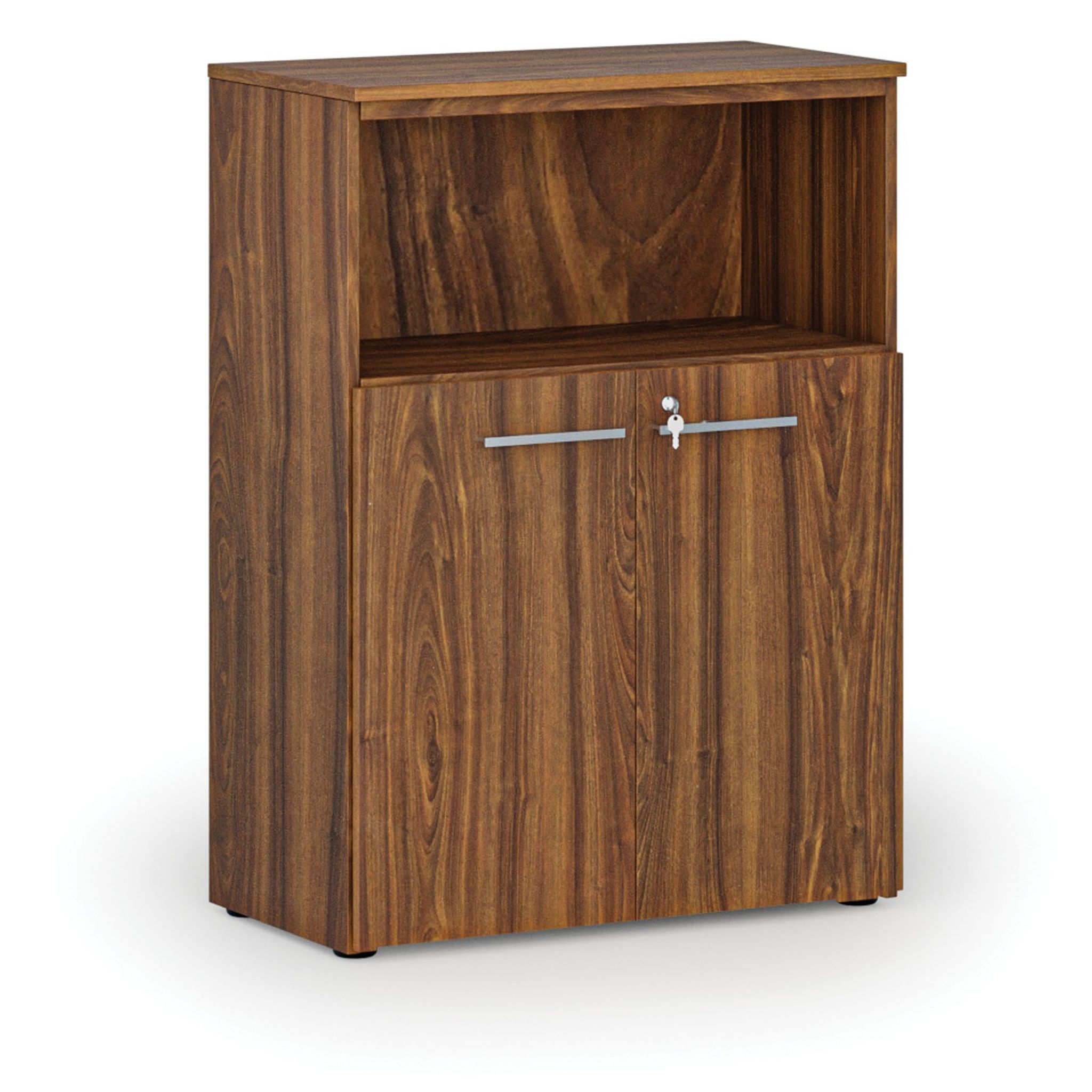 Büro-Kombischrank PRIMO WOOD, 800 x 420 x 1087 mm, Nussbaum