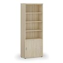 Büro-Kombischrank PRIMO WOOD, Schiebetür auf 2 Etagen, 2128 x 800 x 420 mm, Natureiche